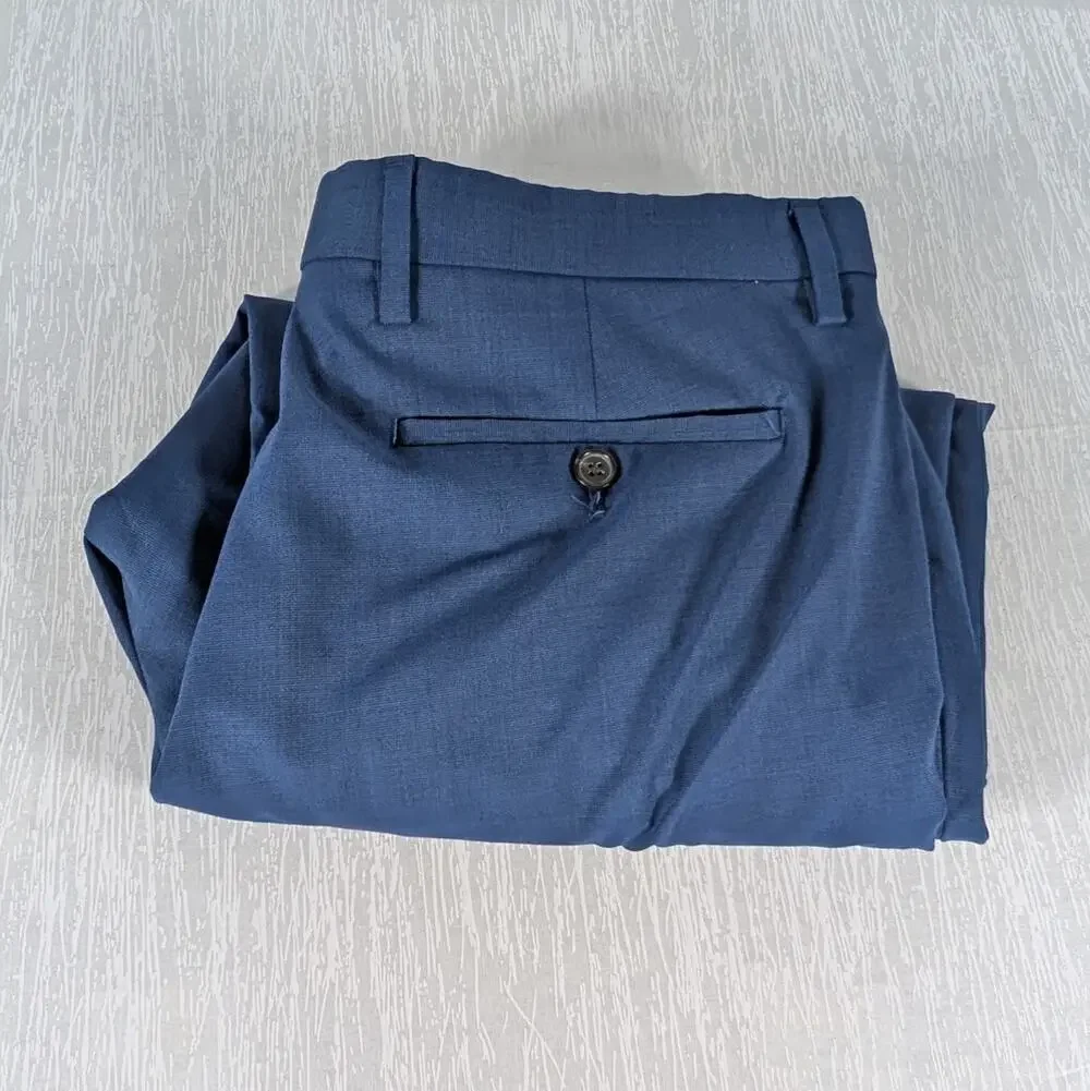 Banana Republic Slim Fit Wool Pants Mens 34x34 Blue Measured 34x33